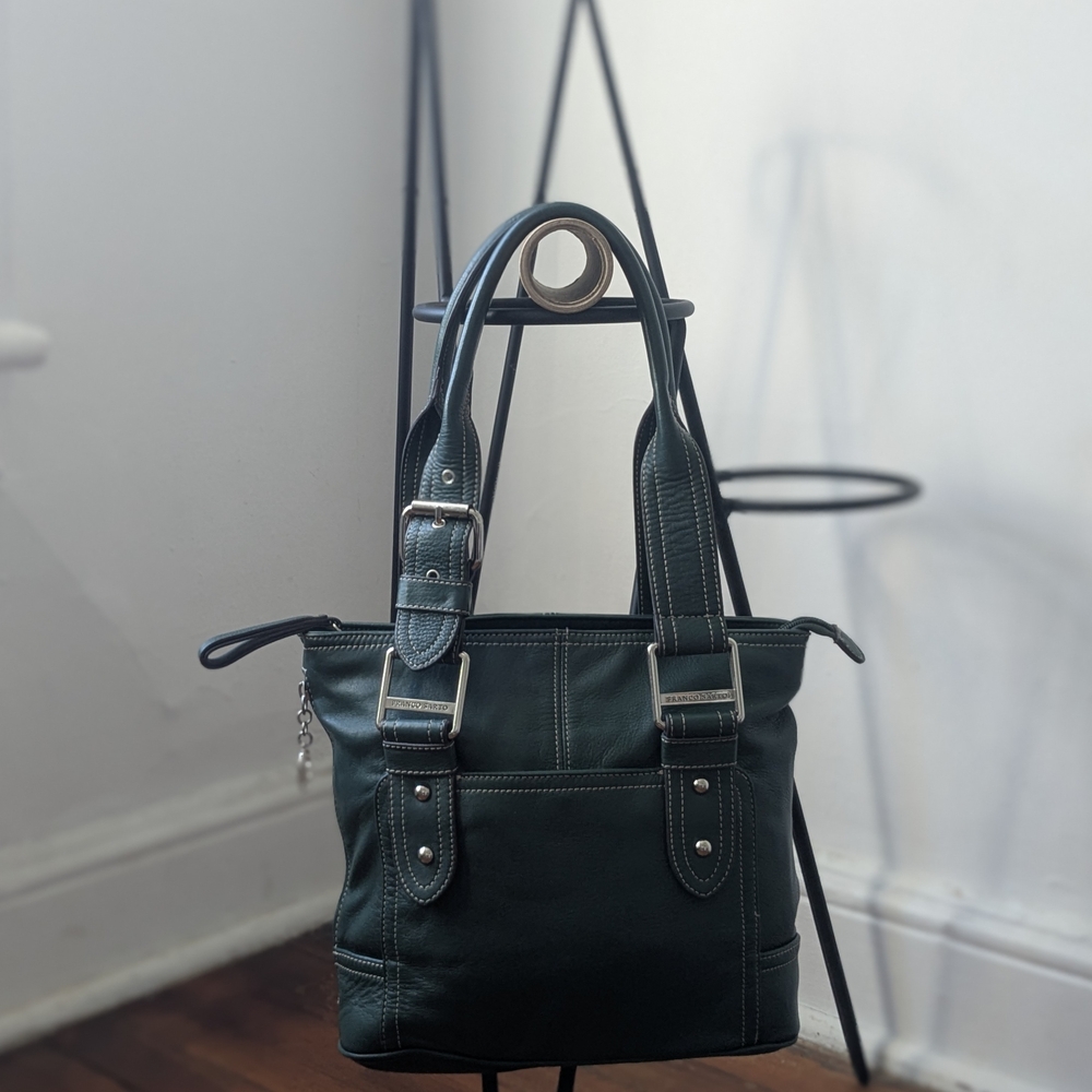 Franco Sarto Sophisticated Dark Green Leather Tote Shoulder Bag For everyday use - Picture 2 of 12